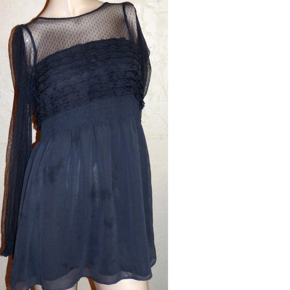 Free People Black Lace Long Tunic Or Mini Dress - Picture 2 of 3